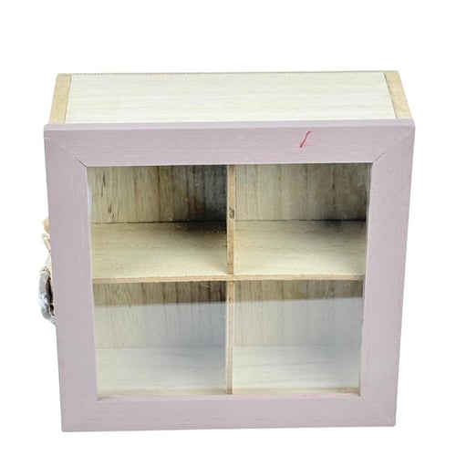 صندوق عرض خشبي صغير بأربع خانات