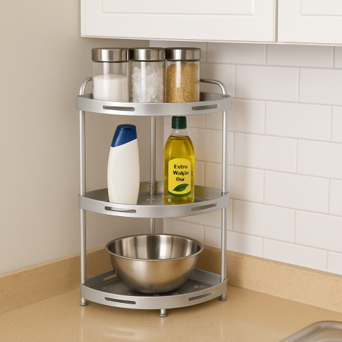 رف زاوية معدني بثلاث ادوار