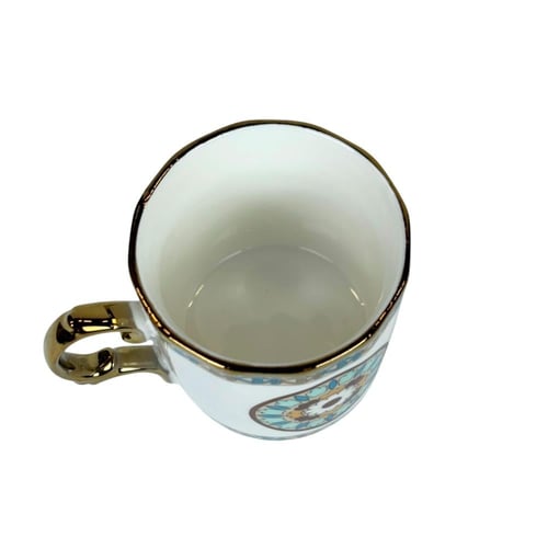 طقم فناجين شاي بورسلان مزخرف بالورود