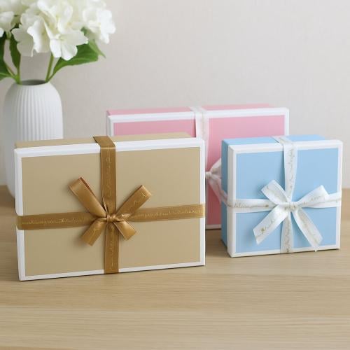 صناديق هدايا مستطيلة فاخرة بألوان متعددة – طقم 3 أ...