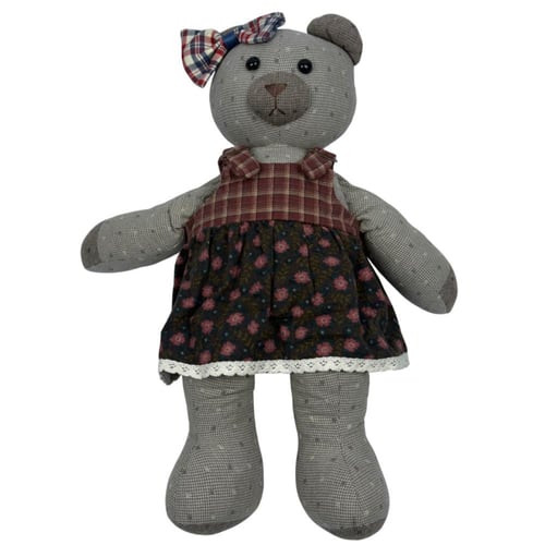 دب محشو قماشي أنتيك بفستان تراثي