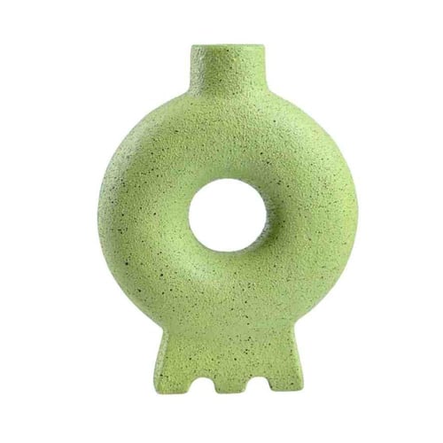 مزهرية ديكور خزفية دائرية بتصميم عصري