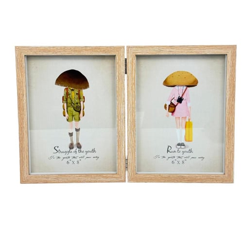 إطار صور خشبي مزدوج