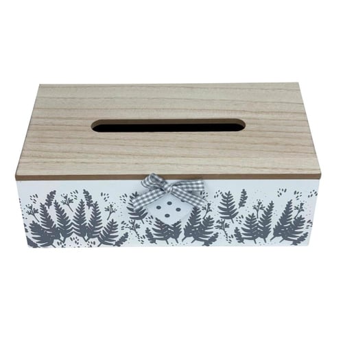 علبة مناديل خشبية ديكورية