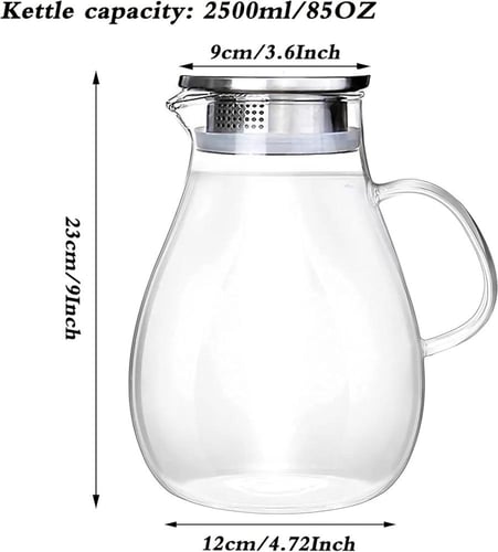 طقم إبريق زجاجي أنيق مع ستة أكواب