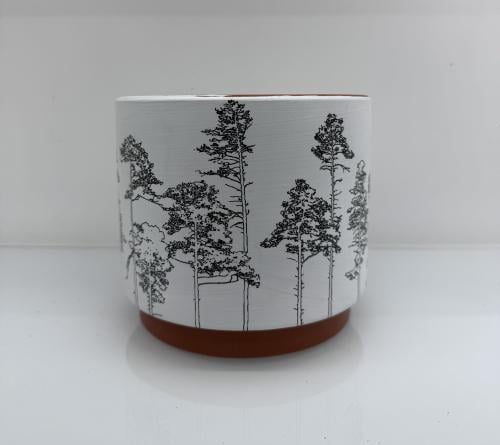 أصيص زرع فخار متعدد الألوان - 14x12.5 سم