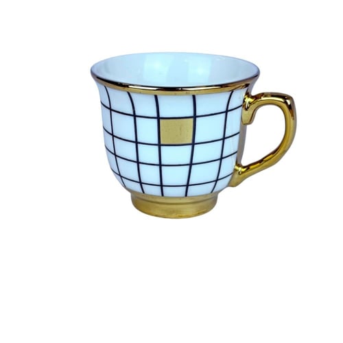 طقم اكواب مزخرفة ـ 6 اكواب مع سيسر