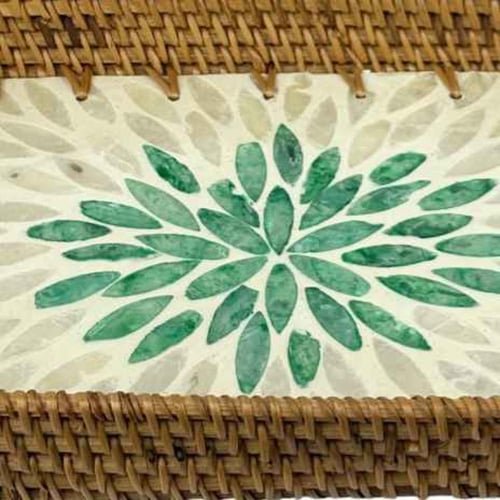 صينية تقديم مستطيلة من الخيزران