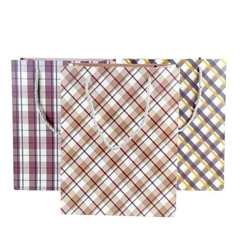 أكياس هدايا ورقية بنقشة مربعات