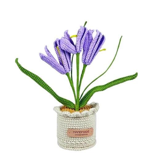 زهور حياكة يدوية