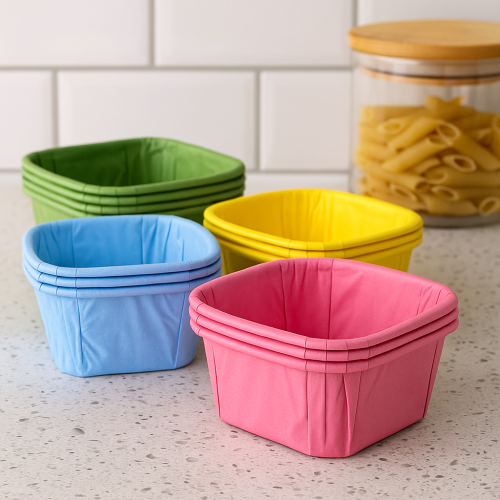 أكواب ورقية مربعة ملونة للتقديم