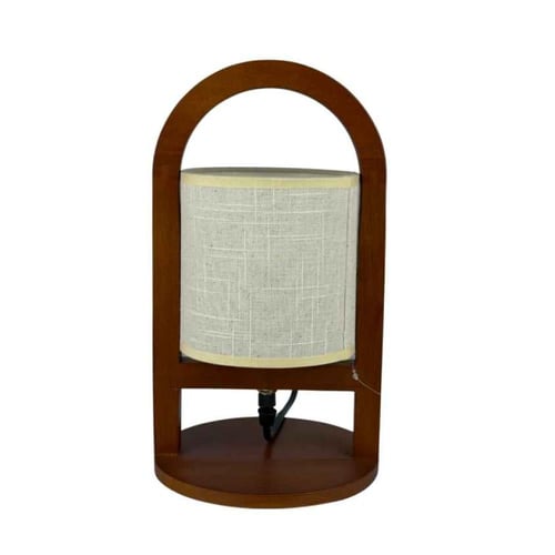 مصباح طاولة خشبي بقوس علوي كلاسيكي