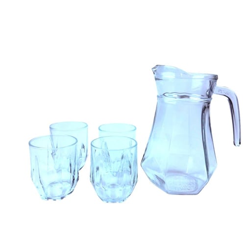 طقم إبريق وكاسات زجاج