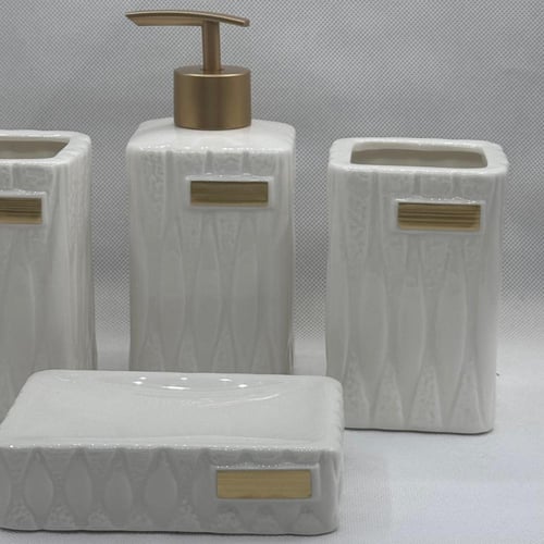 طقم إكسسوارات حمام فاخر من 4 قطع