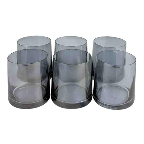 طقم تقديم عصير زجاجي مع أكواب رمادية