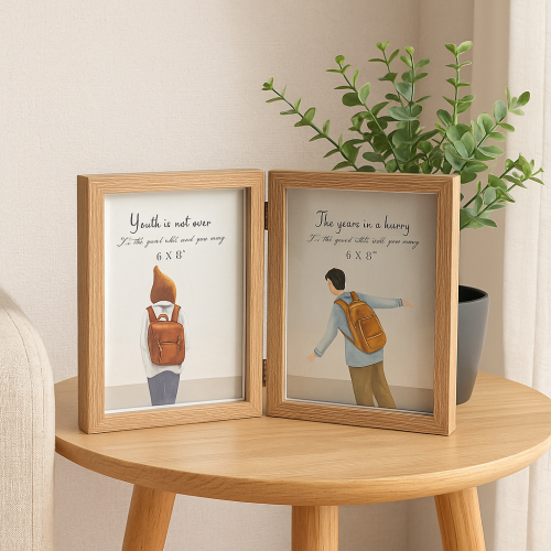 إطار صور خشبي مزدوج