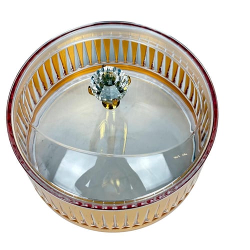 علبة تقديم اكريلك بغطاء مزخرف