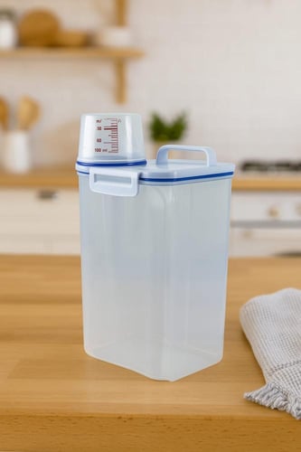 حافظة بلاستيكية محكمة بغطاء قياس