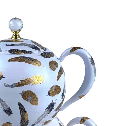 براد شاي تركي بطبعه ريش -ذهبي