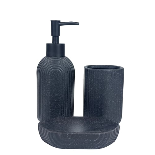 طقم اكسسوارات حمام سيراميك أسود 3 قطع