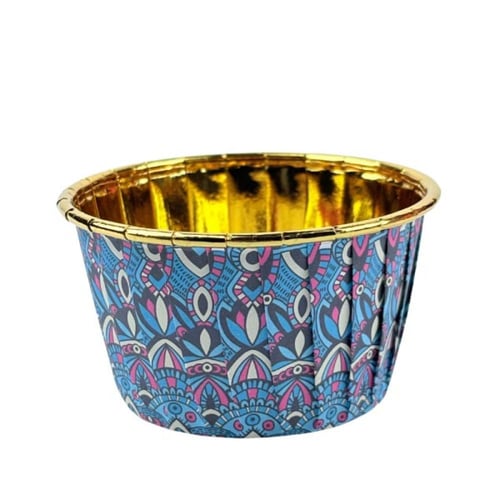 أكواب تقديم ورقية مزخرفة ببطانة ذهبية