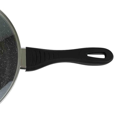 مقلاة جرانيت غير لاصقة بغطاء زجاجي 30cm