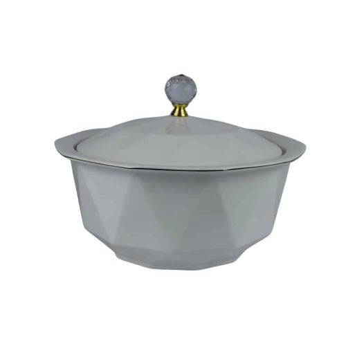 صحن تقديم حراري بغطاء كريستالي