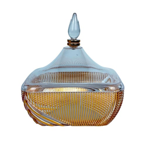 علبة تقديم اكريلك بغطاء مزخرف