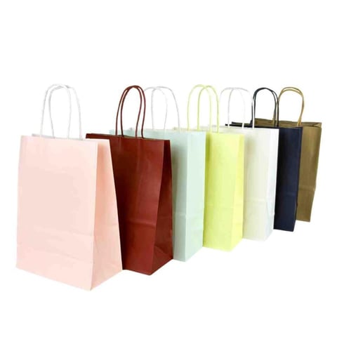 أكياس ورقية ملونة بمقابض