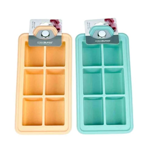 قالب ثلج سيليكون صغير بغطاء محكم – 6 فتحات