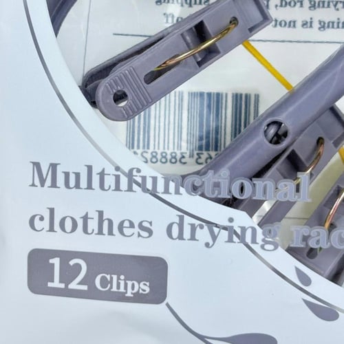 شماعة تجفيف متعددة الوظائف مزودة بـ 12 مشبك