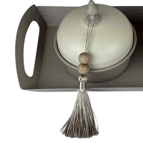 طقم تقديم بـغطاين مع صينية حديد– تصميم أنيق