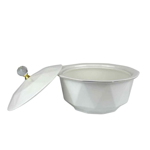 صحن تقديم حراري بغطاء كريستالي