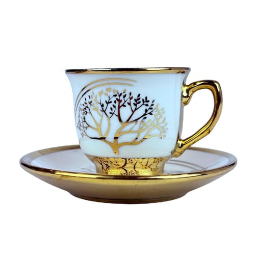 طقم اكواب مزخرفة ـ 6 اكواب مع سيسر