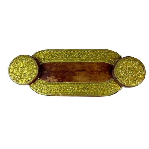 طقم مبخرة خشبي هندي فاخر بنقوش ذهبية