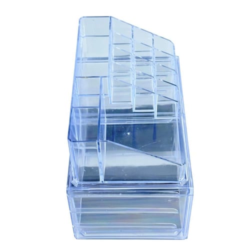 منظم مكياج أكريليك شفاف متعدد الأقسام والأدراج