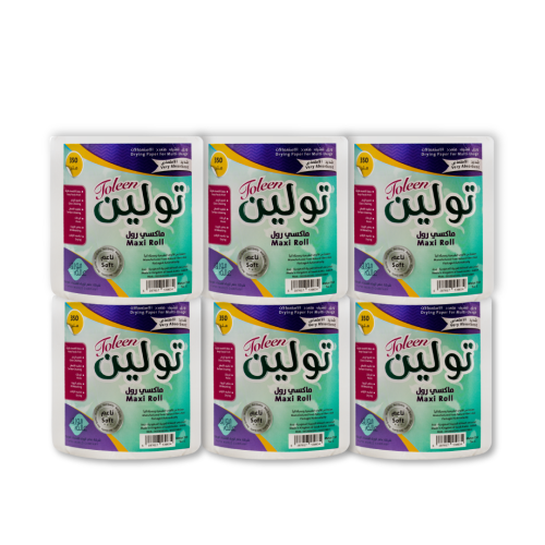 6 عبوات ماكسي رول تولين ناعم - 350 متر