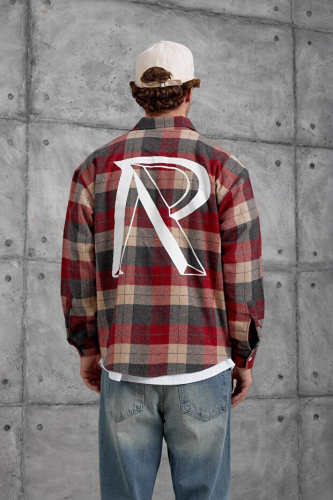 NOMARC red shirt embroidered with intersecting lines with NMRC certificate