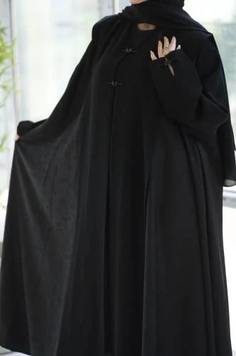 عباية رِفال سيراميك دبل كلوش بتدخيلة جاكار مع طرحة