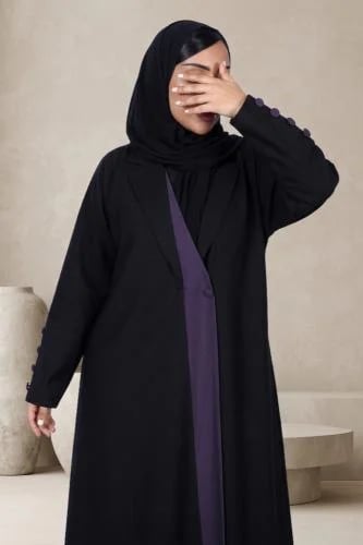 عباية إنترنت بتداخل بنفسجي ملكي مع طرحه