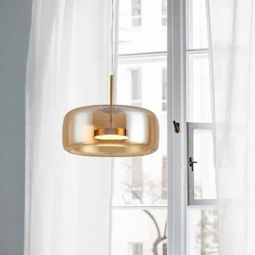 مصباح معلق زجاجي دائري انسيابي