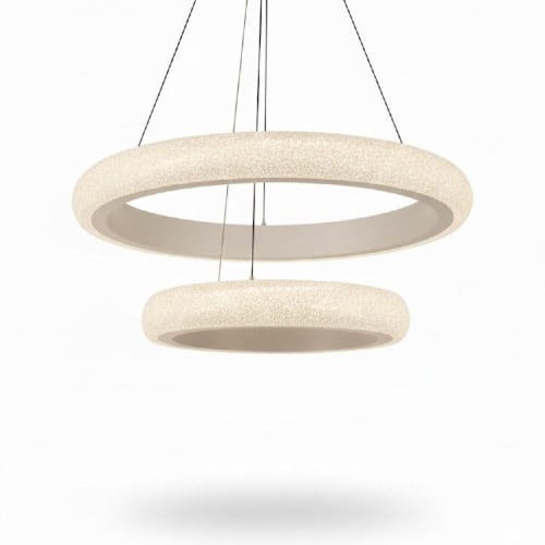 ثريا بيضاء مودرن - حلقتين متداخلتين