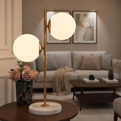 أباجورة مودرن - قاعدة دائرية من الرخام