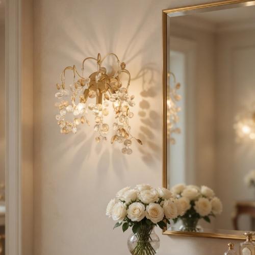 لمبات جدارية كلاسيك - ذهبي أغصان كريستال