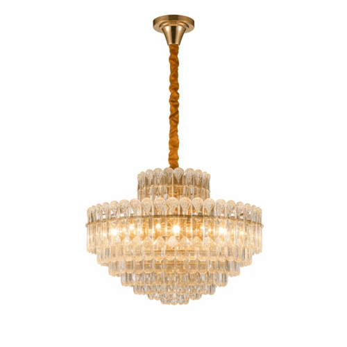 ثريا لون ذهبي - كريستال شفاف عالي النقاء