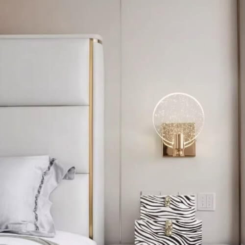 ابليك جداري مودرن - قرص زجاجي دائري