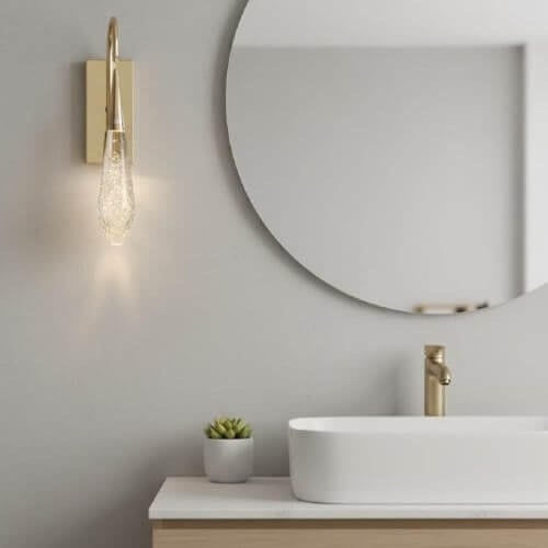 لمبة جدارية مودرن - زجاج شفاف بتفاصيل داخلية