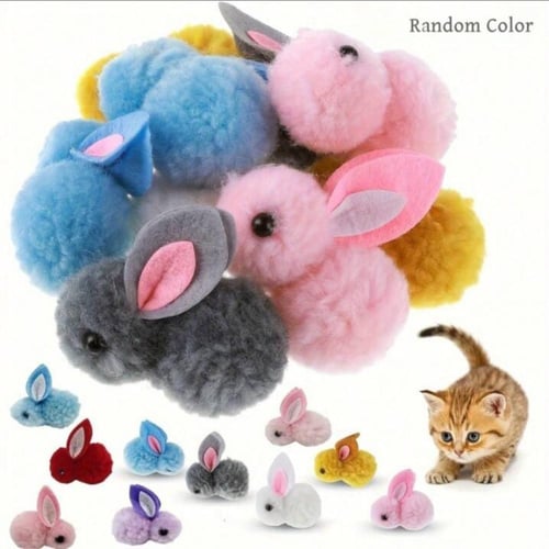 أرنب من القماش الناعم لعبة للقطط ( ألوان عشوائية )