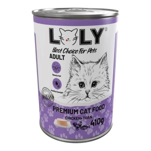 LOLY Chicken & Tuna Wet Cat Food for Adults 410g |...