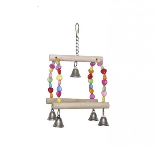 لعبة طيور مرجيحة طيور ثنائية مع تعليقة جرس - مجثم...